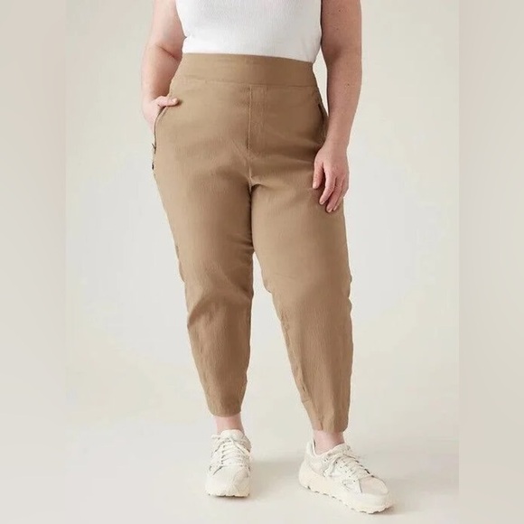 Athleta Pants - ATHLETA Trekkie North High Rise plus size Jogger Big Sur Brown Tan Size 24 NEW